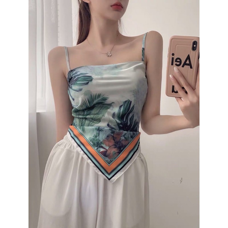 Áo yếm lụa hoạ tiết ❣️FREE SHIP❣️có đệm ngục, sang trọng, màu sắc tươi sáng | BigBuy360 - bigbuy360.vn