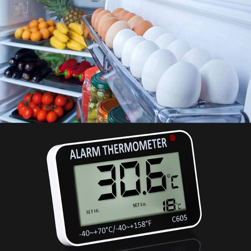 Thiết Bị Đo Nhiệt Độ Kỹ Thuật Số Không Dây C / f Có Thể Thay Đổi Cho Tủ Lạnh