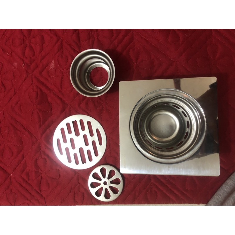 Ga thoát sàn chống mùi inox 304 - dày 2,5ly 12x12cm