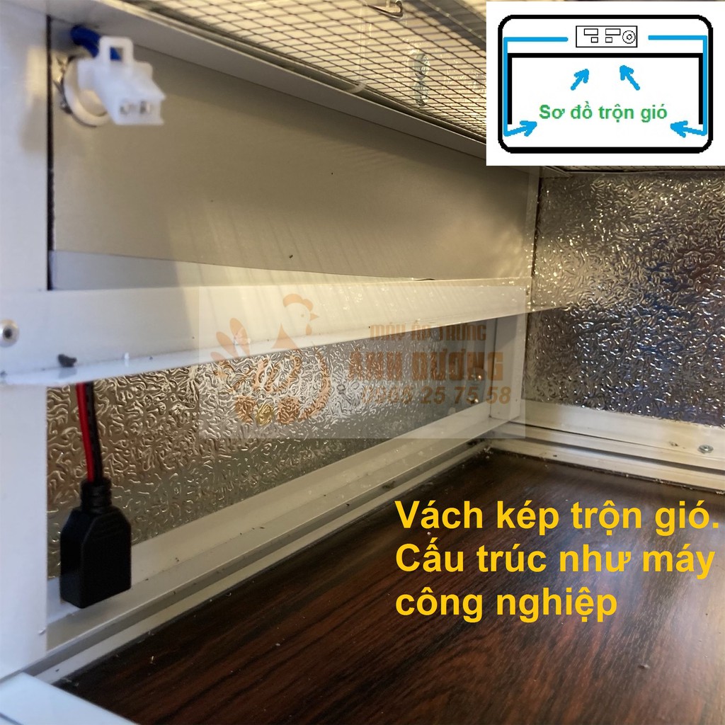 Máy Ấp Trứng Ánh Dương F100 - công suât 100 quả - Tự động điều khiển phun sương