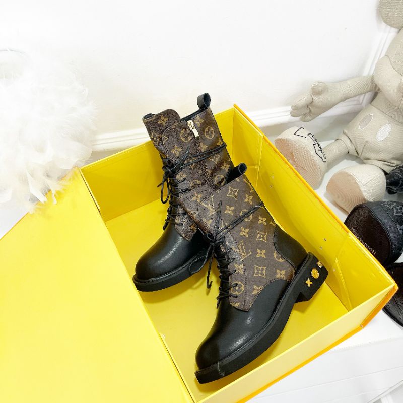(ẢNH THẬT) Boot Chiến Binh Dây Buộc Hoạ Tiết Da Mềm Êm Fullbox Bill Tũi Hãng Cao Cấp