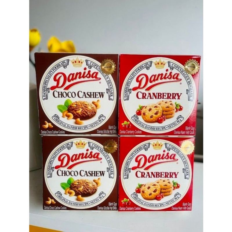 COMBO 3 LOẠI BÁNH QUY BƠ DANISA: TRUYỀN THỐNG 200G + NAM VIỆT QUẤT 90G + SÔCÔLA HẠT ĐIỀU 90G