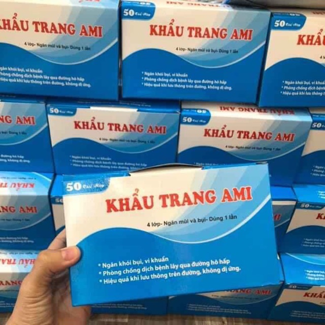 KHẨU TRANG AMI 4 LỚP ( HỘP 50 CHIẾC)