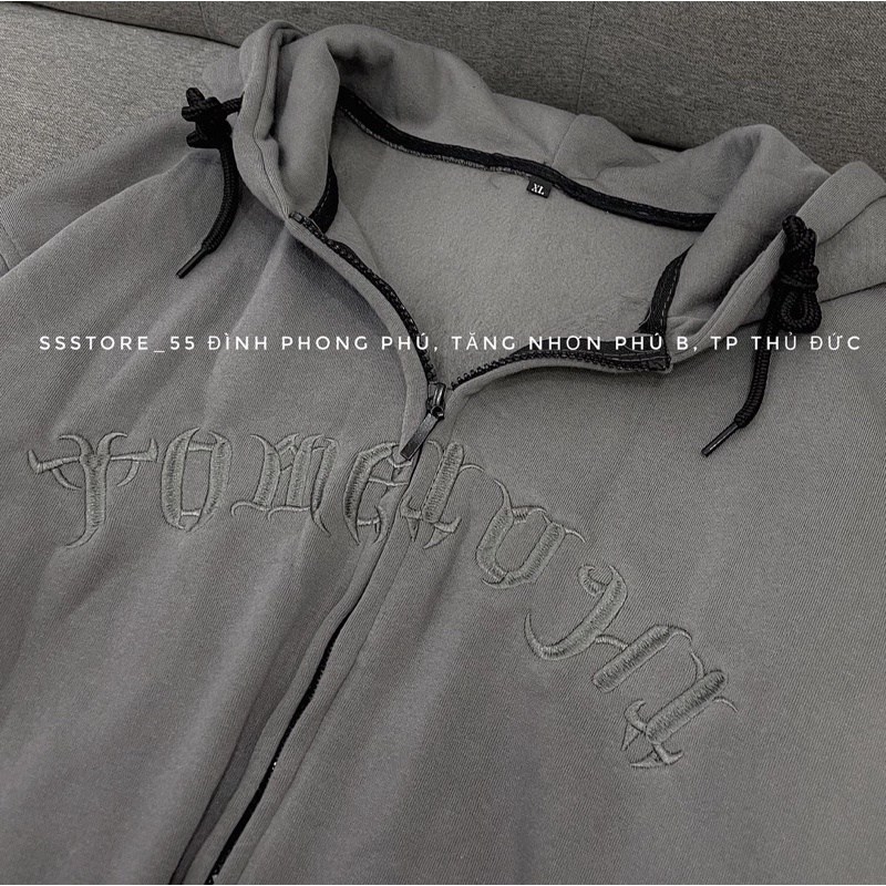 Áo Khoác hoodie zip nỉ TOME 2 màu form rộng unisex_SSSTore