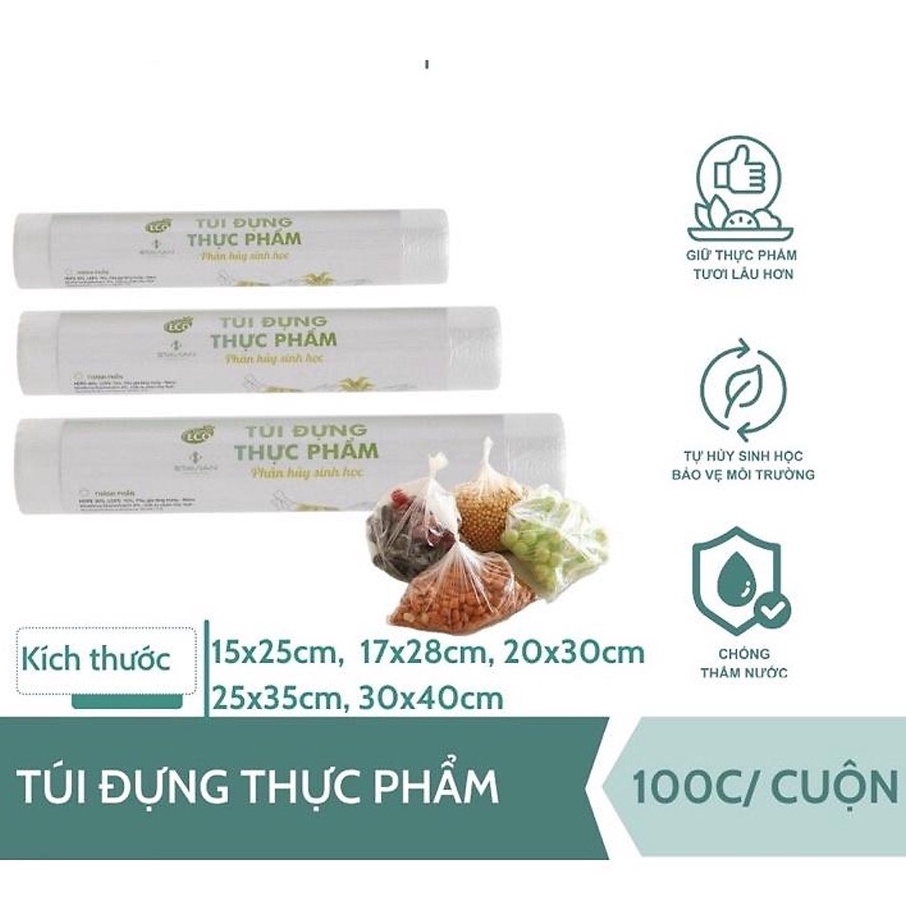 100 Túi Đựng Thực Phẩm Sinh Học Tự Hủy ECO STAR