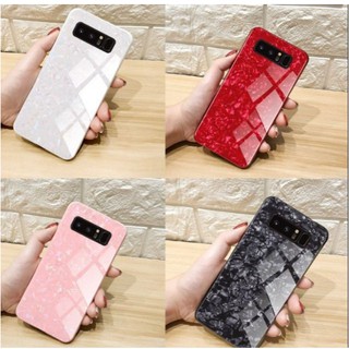 Ốp Cho Galaxy Note 8 lưng kính cường lực " Vân đá nhũ " Chống sốc cao cấp