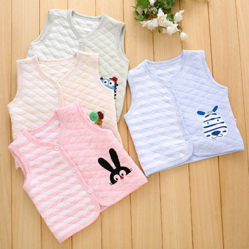 Áo gile nhung lót lông dày ấm cho bé sz 5-11kg