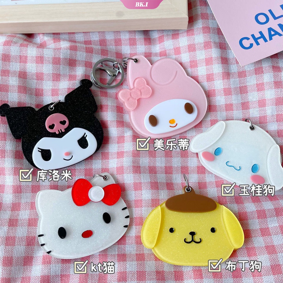 Móc Chìa Khóa Kèm Gương Soi Họa Tiết Hoạt Hình Cinnamoroll Dễ Thương