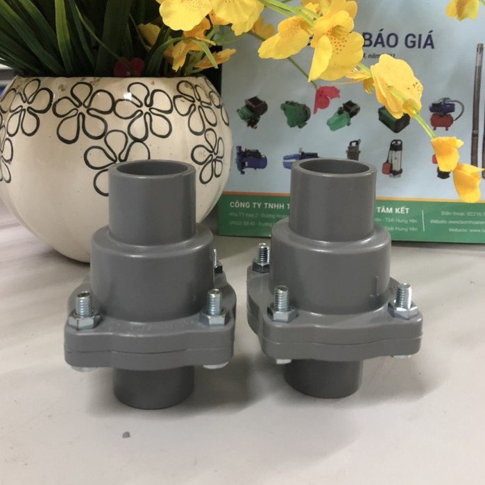 Van 1 chiều bi trượt lò xo, 4 đinh nhựa Ánh Sáng, chõ trên cỡ ống Đk 21-27-34-42-48-60