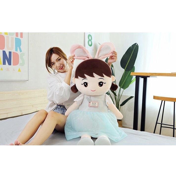 Gấu Bông Búp Bê Thỏ Bờm Thú Nhồi Bông, Mặc Váy Cao Cấp - Đồ Chơi Hải Minh