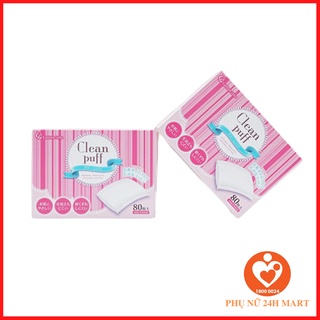 Set 2 Hộp Bông Tẩy Trang Clean Puff Nhật Bản (80 cái/hộp)