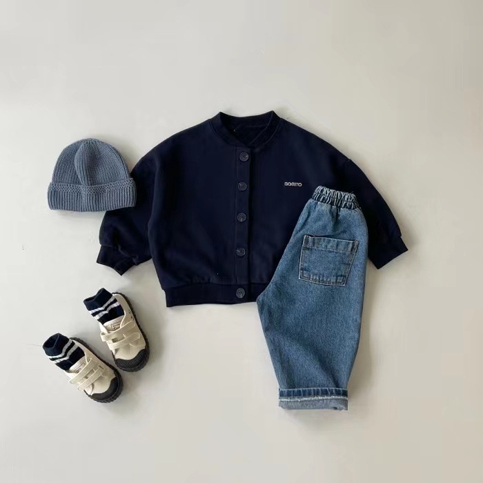 Áo Khoác Cardigan Tay Dài Thêu Chữ CX4A Thời Trang Xuân Thu Cho Bé Trai Và Gái