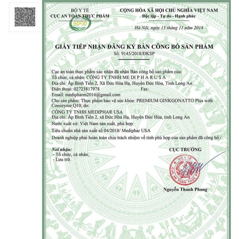 Premium Ginkgo Natto Plus Coenzyme Q10 – Hỗ trợ hoạt huyết dưỡng não (120 viên)