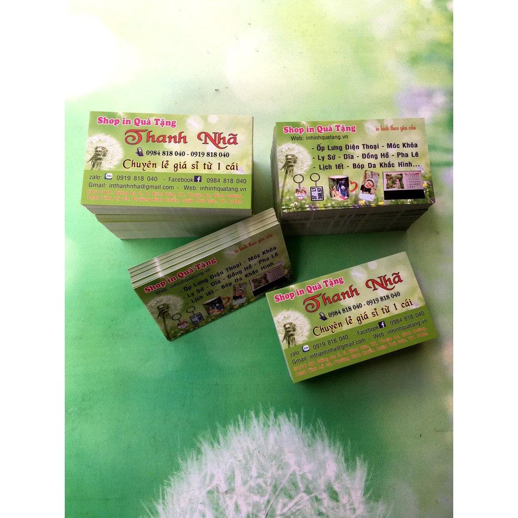 10 hộp (1000)c danh thiếp in theo yêu cầu