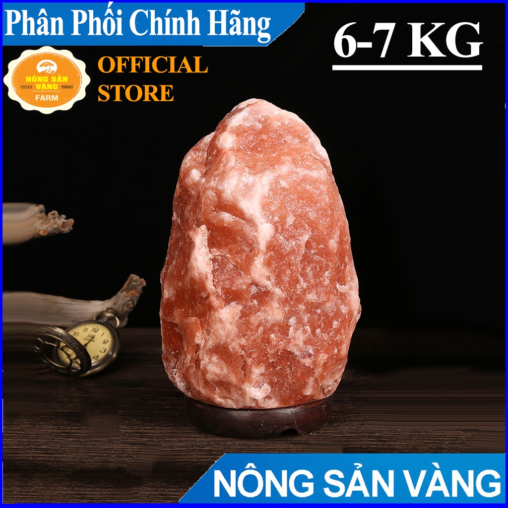 Đèn Đá Muối Cao Cấp Himalaya 6-7 Kg, đèn trang trí nhà cửa, phòng ngủ- Nhập Khẩu Paskitan