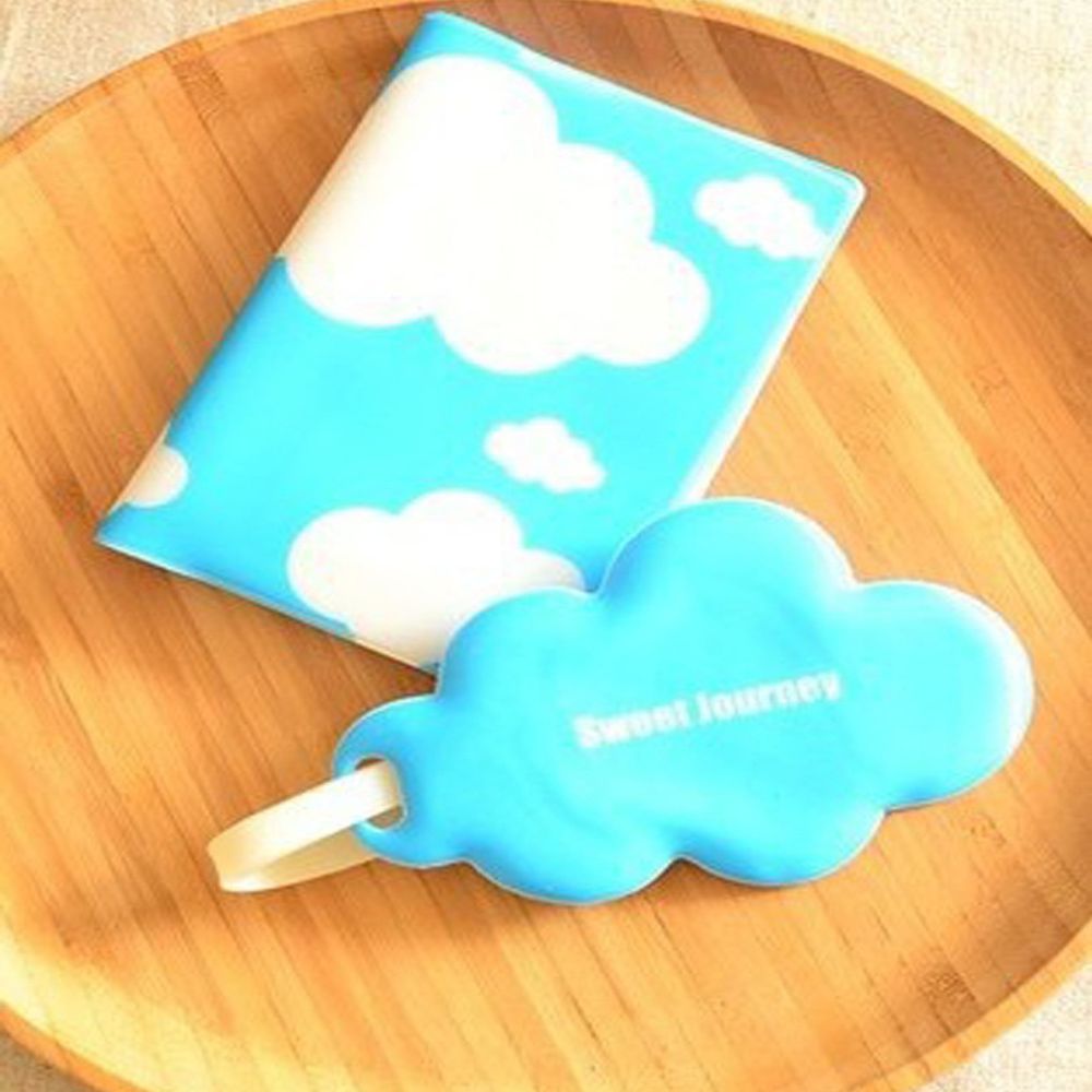 FISHSTICK1 Hot Sale Passport Holder Cover Cute Travel Luggage Tag Gift Ribbon Belt Silicone Fashion Love/Cloud/Multicolor