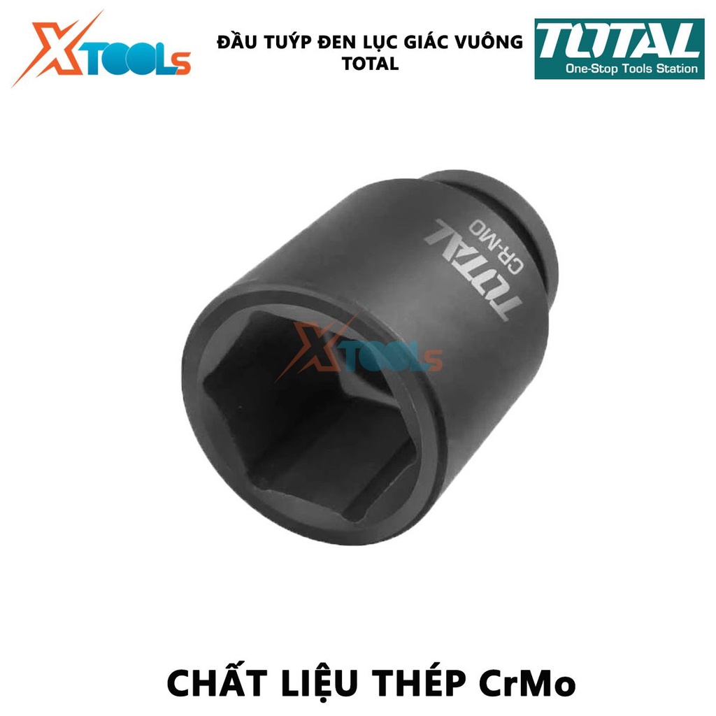Đầu tuýp đen lục giác vuông 1 inch TOTAL THHISD0119L |  Tuýp lục giác kích thước 19 - 48mm  [CHÍNH HÃNG] [XTOOLs]