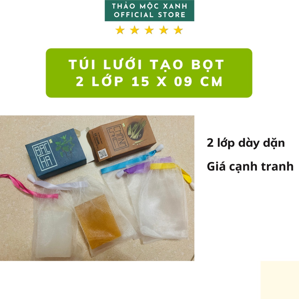 Túi lưới tạo bọt xà bông - túi lưới 2 lớp