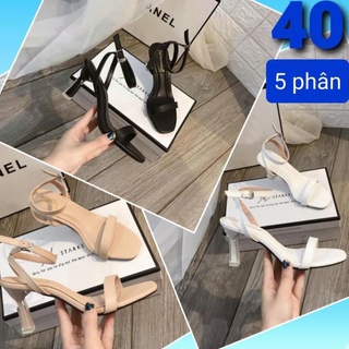 Giày sandal nữ cao gót 5 phân gót nhọn quai mảnh - ms 040