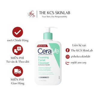 Sữa rửa mặt cerave foaming facial cleanser 236ml/473ml