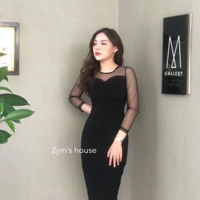 Đầm ôm body phối lưới