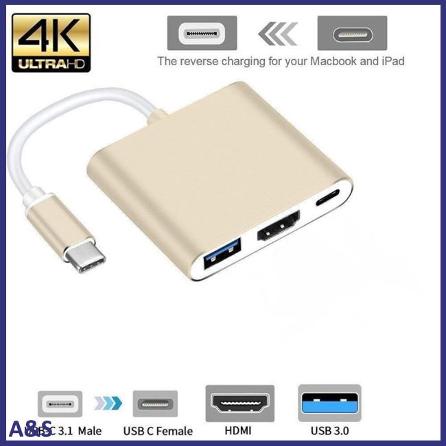 Cổng chuyển đổi USB Type C HDMI 4K USB-C t sang 3.0 USB và3.1