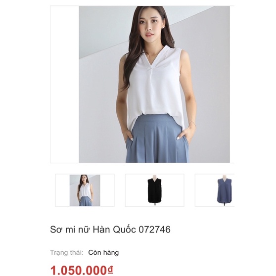 Áo sơmi sát nách cho nữ xuất hàn dư xịn