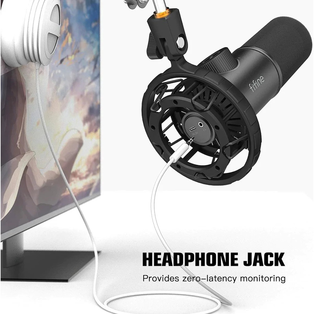 FIFINE K658 - Hàng Chính Hãng - Mic Thu Âm cổng USB - Đổi Màu RGB - Dành Cho Máy tính