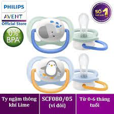 (HÀNG CÔNG TY) SET 2 TY NGẬM AVENT ULTRAL AIR THÔNG KHÍ LIME 0-6M OR 6-18M