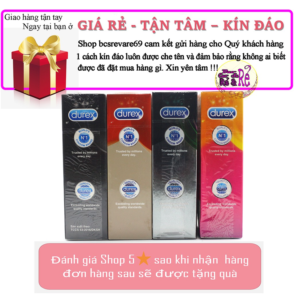 [DEAL HOT] Combo 3 Hộp Bao Cao Su Durex 36 cái tùy chọn + Tặng kèm 1 tuýt gel bôi trơn K.Y 50g