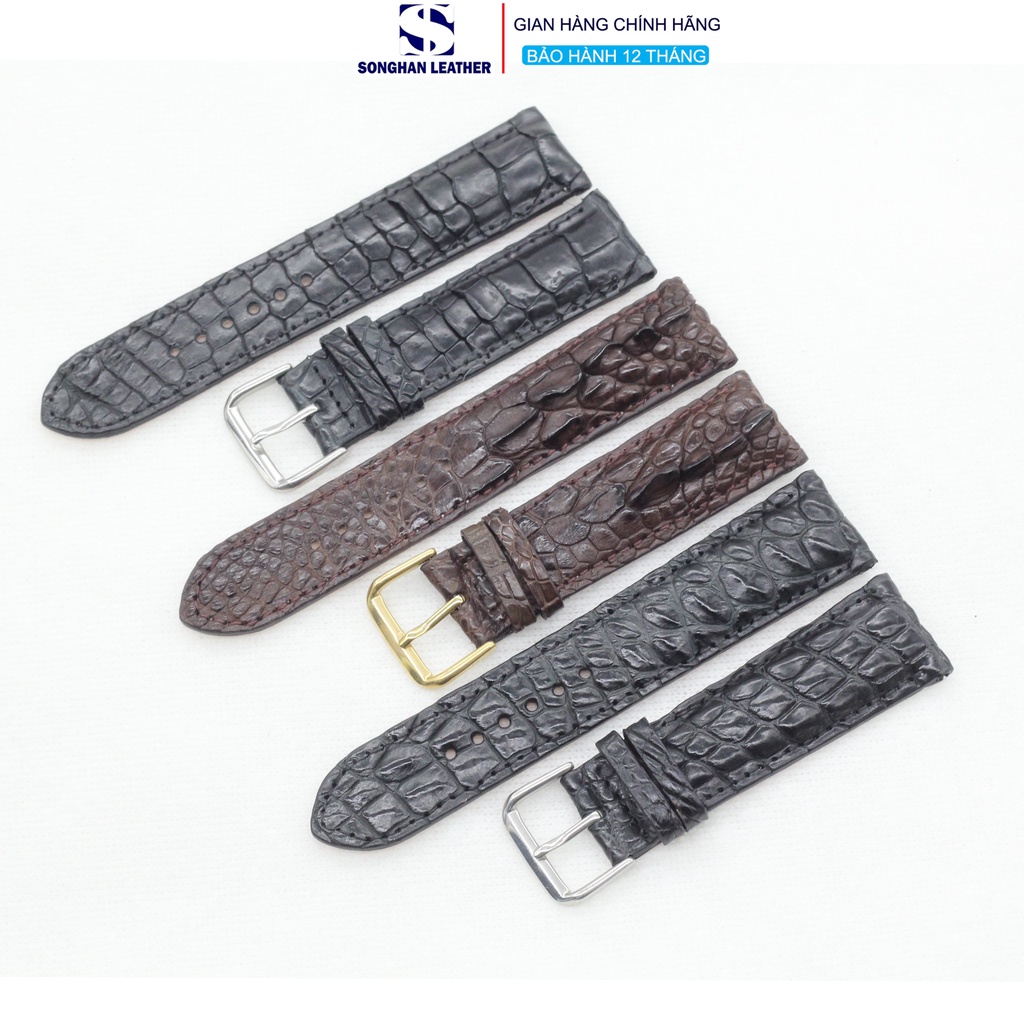 Dây Đồng Hồ Size 22mm,20mm, Dây Da Đồng Hồ Gai Chân Cá Sấu Gắn Chốt Thông Minh+Khóa Kim ,BẢO HÀNH 6 THÁNG