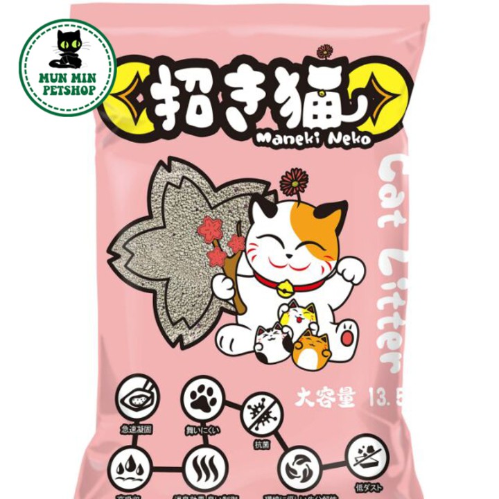 Cát vệ sinh mèo 5L [𝐅𝐑𝐄𝐄 𝐒𝐇𝐈𝐏] Cát Maneki Neko vón, mùi thơm dịu nhẹ, khử mùi tốt, không bụi, thành phần tự nhiên