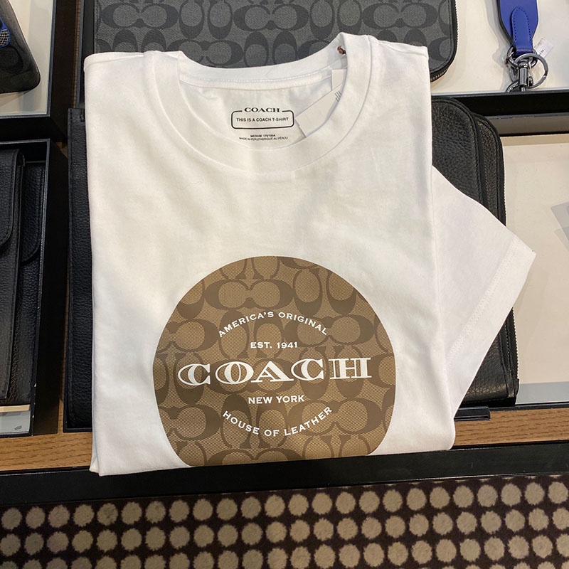 Mới Áo Thun Ngắn Tay In Logo Coach Dễ Thương