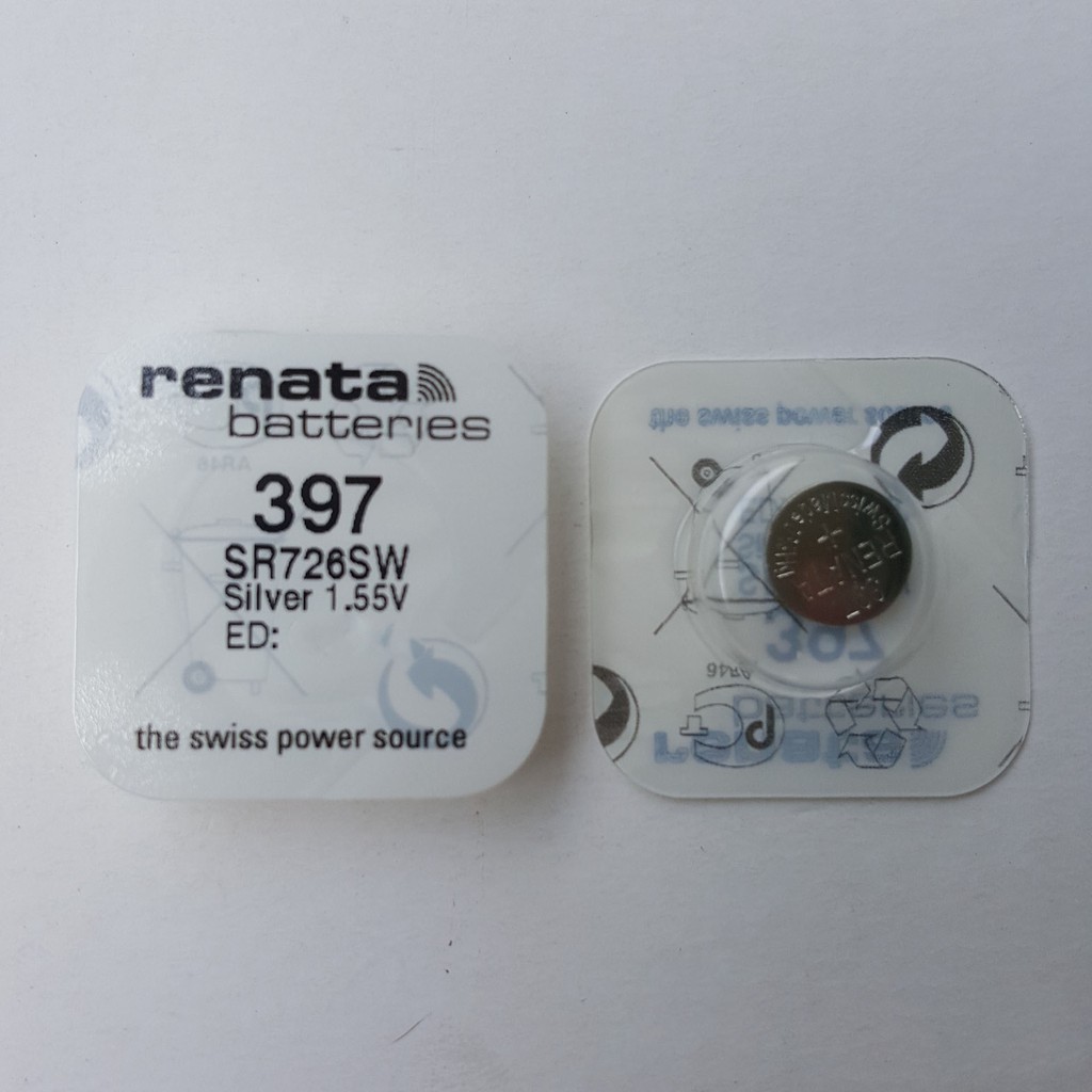 Pin đồng hồ Thụy Sỹ RENATA 397 / SR726SW silver bạc Made in Swiss (Loại tốt - Giá 1 viên)