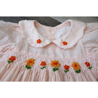 ĐẦM SMOCK CỔ SEN THÊU HOA