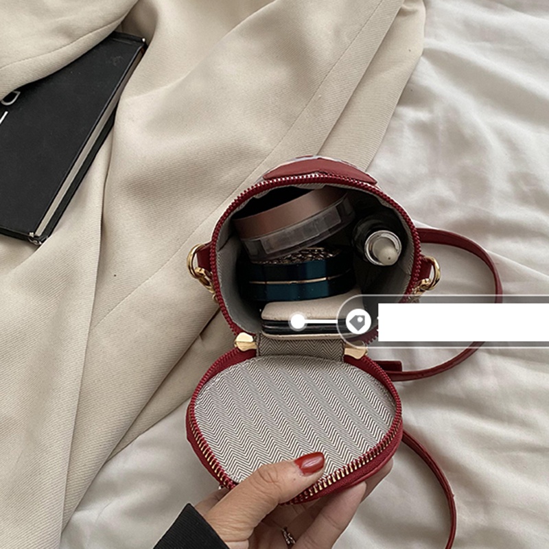 Túi đeo vai nữ IELGY hình trụ phối sợi xích xinh xắn thời trang