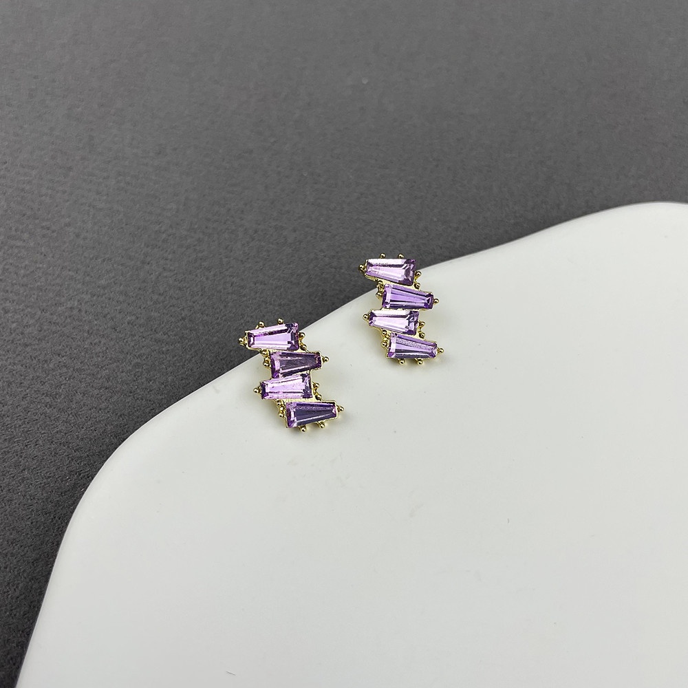 Bông Tai Đính Đá Tím Thời Trang Mùa Hè 2022 Dành Cho Nữ