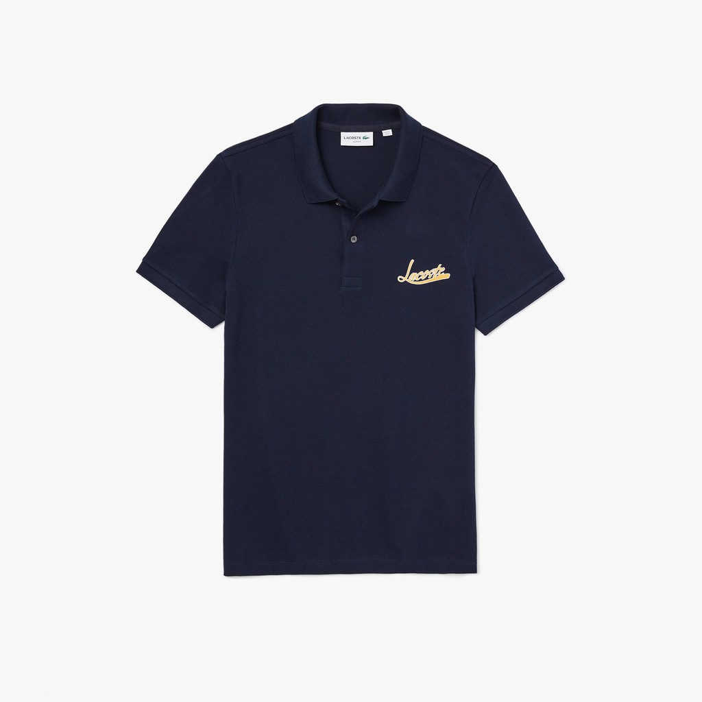 Áo Polo Nam Lacoste Men's Signature Cotton Polo Navy Blue