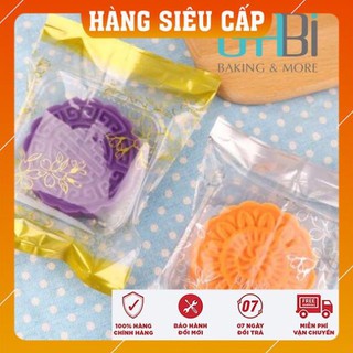 Túi đựng bánh trung thu 200g hoa vàng/bạc