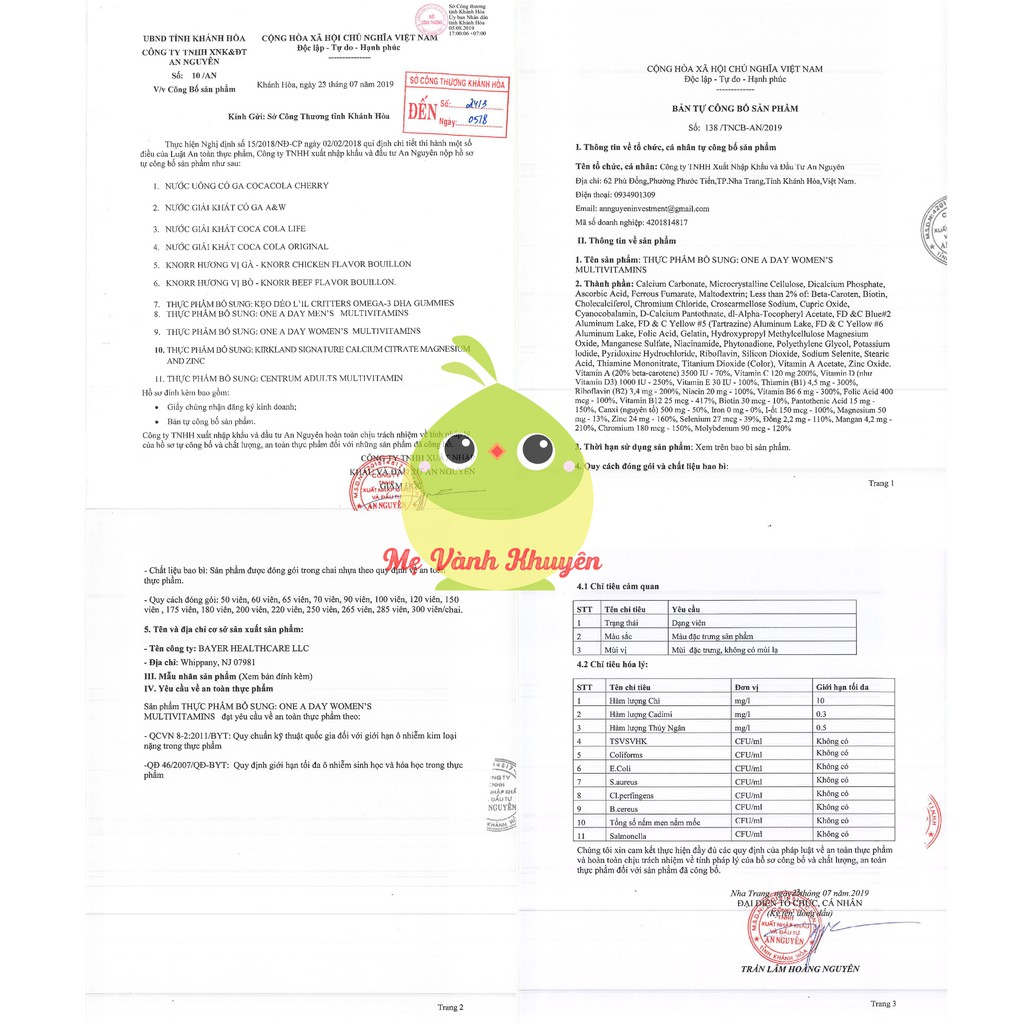 Vitamin tổng hợp One A Day Men's/Women's Multivitamin, Mỹ (300v) | Thế Giới Skin Care