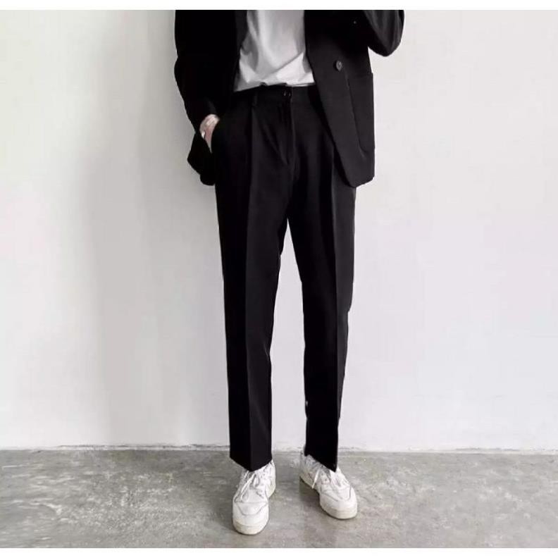 Quần baggy nam phong cách Hàn Quốc (đen,Xám), ống rộng mặc co giãn, phù hợp đi học, đi làm  ྇