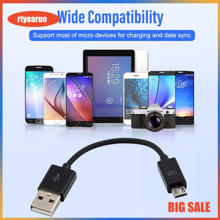Cáp sạc đồng bộ dữ liệu USB 2.0 A - Micro B cho điện thoại di động PC Laptop 10CM