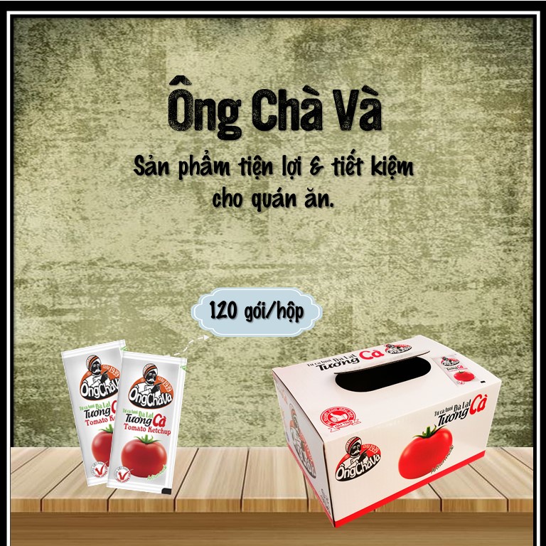 Thùng 6 hộp Tương Cà Ông Chà Và 10gram (120 gói/hộp -720 gói/thùng)