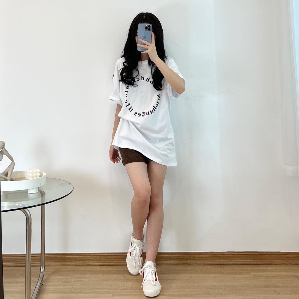 Áo thun 3158 chữ vòng tròn quảng châu thời trang nữ Miho house