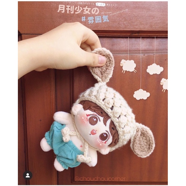 Mũ tai cừu cho doll 10cm,15cm,20cm