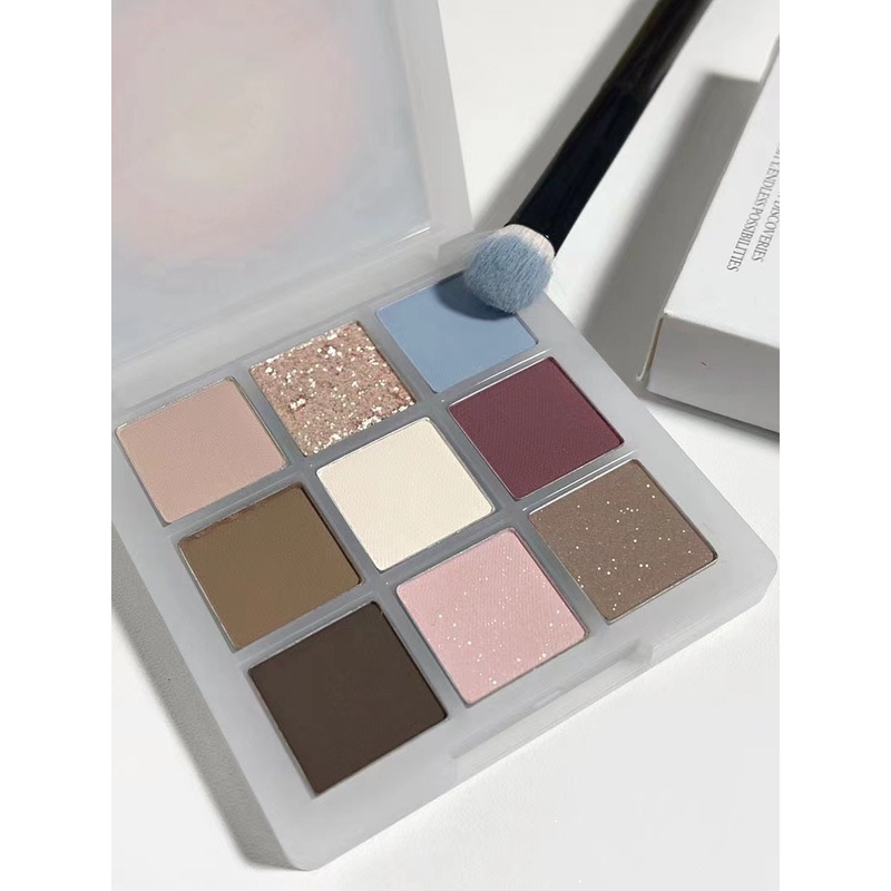 Bảng phấn mắt 9 màu sắc hiệu ứng lì/ ánh nhũ lấp lánh lâu phai