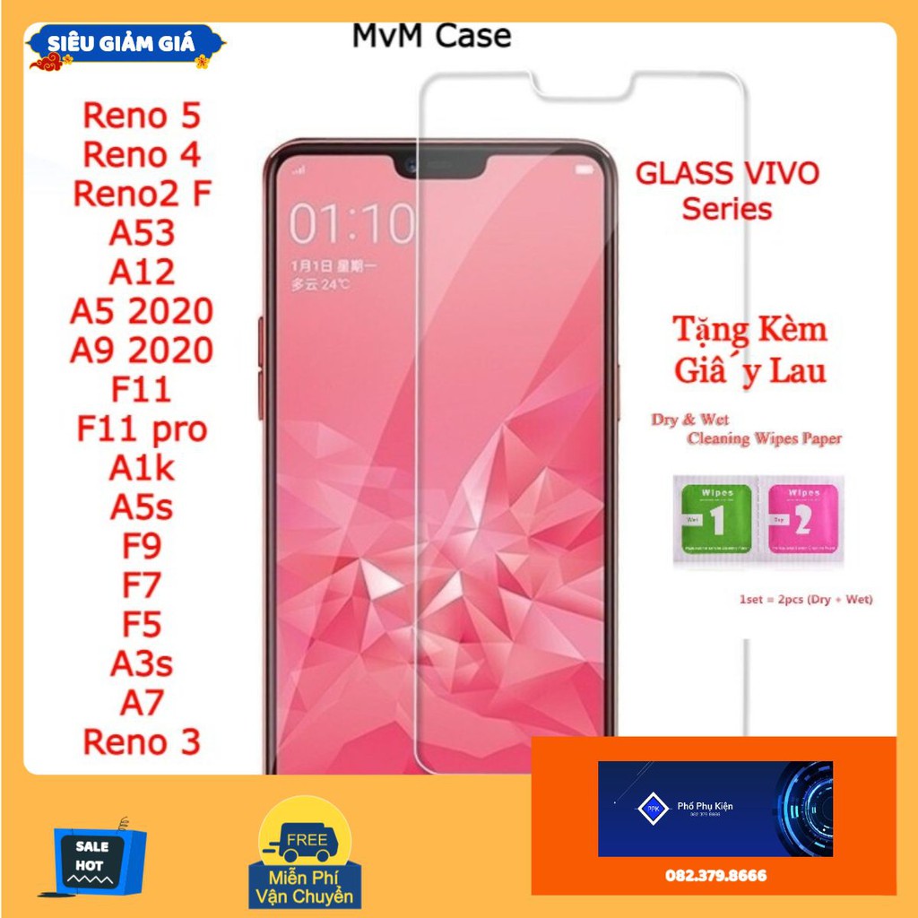 cường lực OPPO Reno 5 Reno 4 Reno2 F A53 A12 A5 A9 2020 F11 pro A1k A5s F9 F7 F5 A3s A7  Reno 3