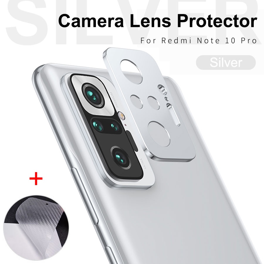 2 in 1 Back Screen Protector Carbon Fiber Film Sticker + Metal Ring Camera Protector For Xiaomi mi Redmi Note 10 Pro 10T Pro Poco F3 K40 PRO