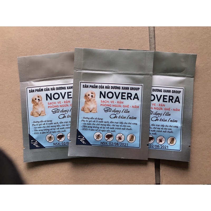 novera thuốc tắm trị ve rận bọ chét