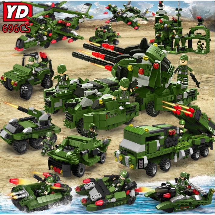 BỘ ĐỒ CHƠI XẾP HÌNH XE TĂNG, XE BỌC THÉP, Lắp Ráp Xe Chiến Đấu Quân Đội – 27 Tạo Hình